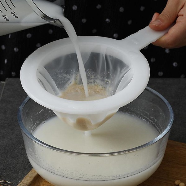 2 stk Køkken Ultra-fin Nylon Mesh Si I Plast Si Filter Ske til Soja Mælk Kaffe Mælk Yoghurt Kefir Juice (100 Mesh)