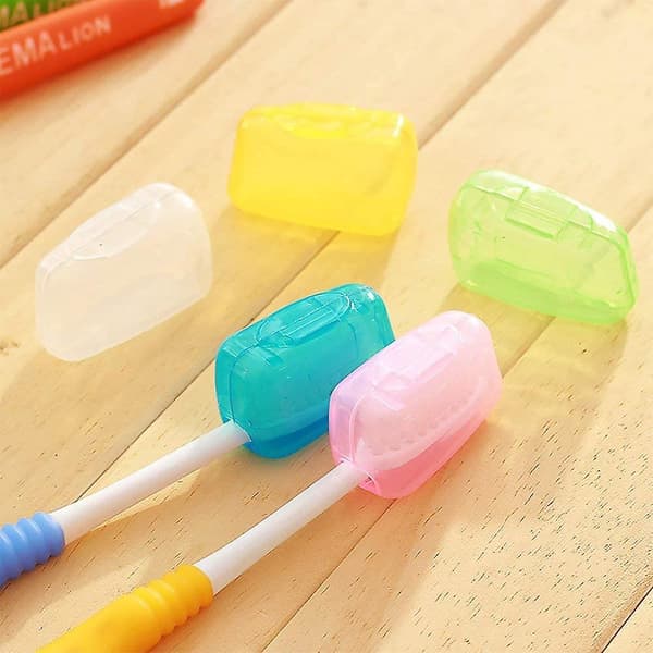 5-pack tandborsthuvudfodral bärbara resekontrollerade färger