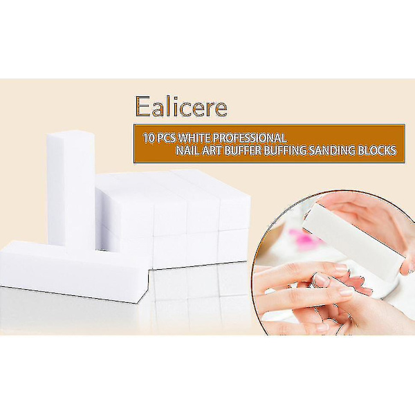 10 st vita bufferblock för slipning, poleringsblock, ny generation nagelfilblock, nagelkonst manikyrverktyg