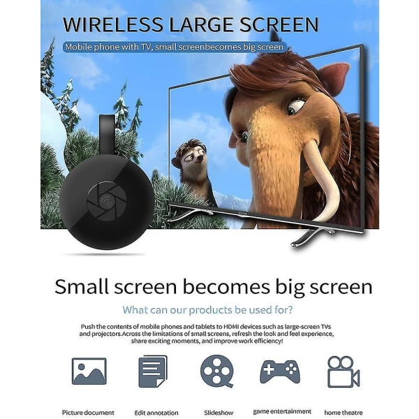 G2 2,4g trådlös wifi-skärmdongel, 1080 trådlös hdmi-skärmmottagare Dlna Airplay Miracast Ios Android Windows till TV-projektormonitor