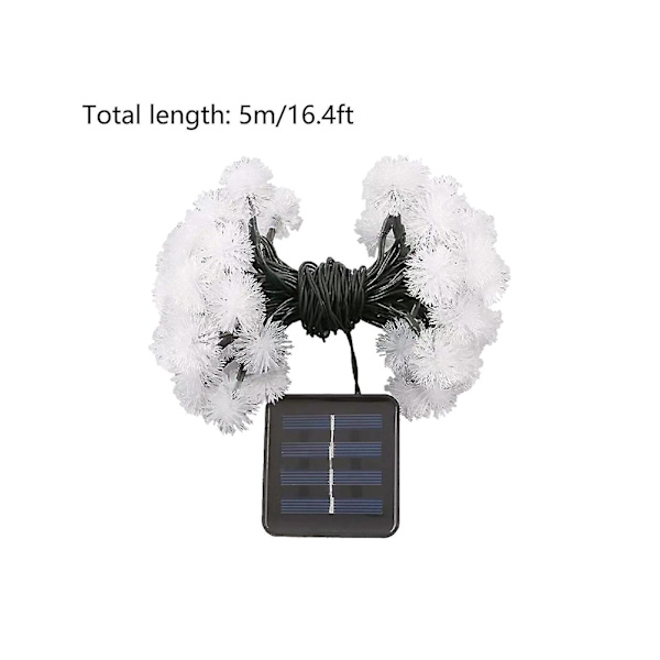 5 Meter 20 Ljus Juldekoration Snö Pompom Vinterdekoration LED Hårljusboll Lykta Solcellssträngljus