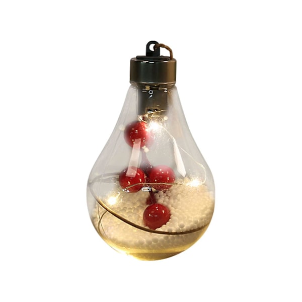 Julkula med LED-ljus, Transparent Julkula, Julgranshänge, Glödande