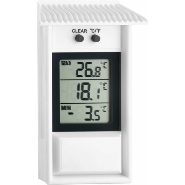 Maxima-Minima digital termometer, väderbeständig, inomhus eller utomhusbruk, vit?
