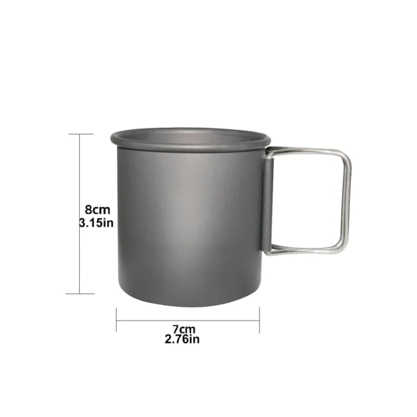 300 ml Camping Vattenkopp, Bärbar Utomhus Hopvikbar Aluminiumkopp för Camping Picknick Trekking (Vit)