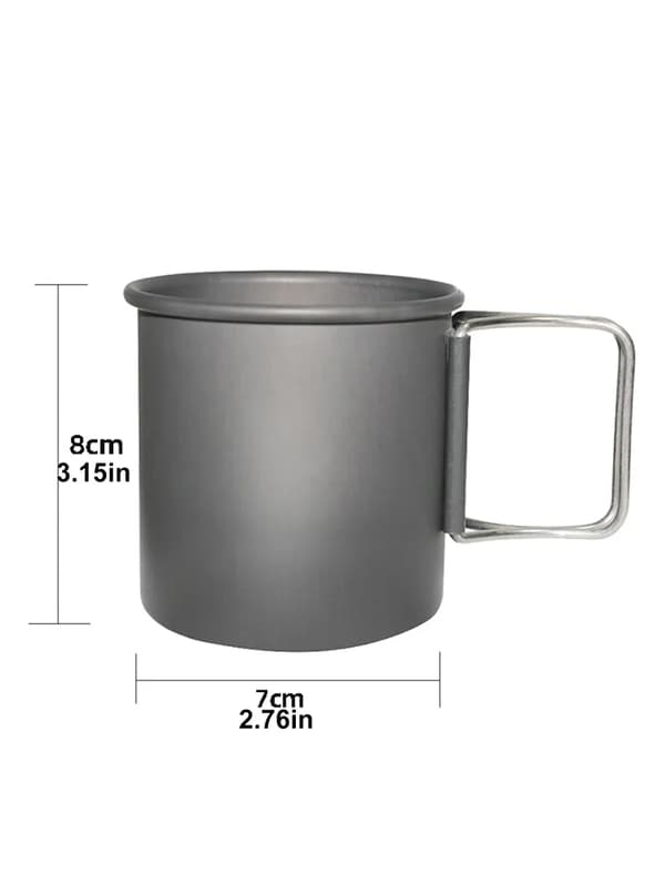 300 ml campingvattenkopp, bärbar hopfällbar aluminiumkopp för camping, picknick, vandring (mörkgrå)
