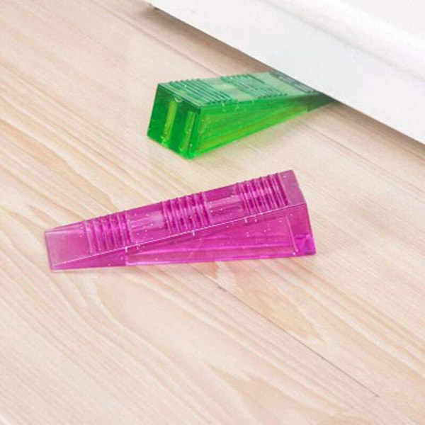 Kristalldörrstopp Vindtät Dörrstopp Kil Flexibla Dörrklämma Halkskydd (Lila)