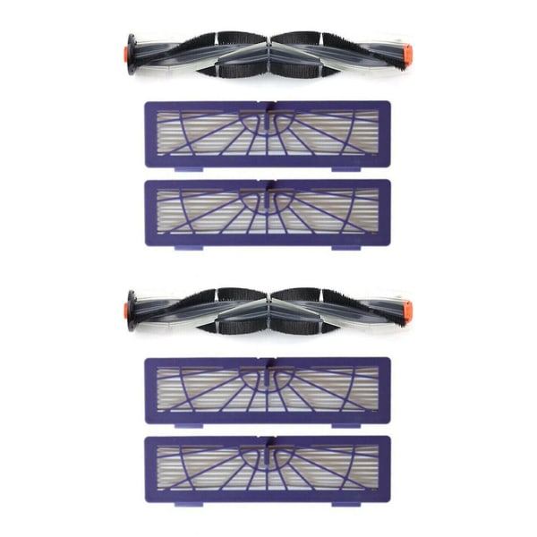 2x rullborste+filtersatser för Neato Botvac D-serien D7 D5 D3 D7500