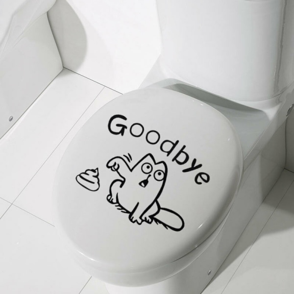Seinän tarra wc ?? Hei ?? Wc kissa tarrat pesu kylpyhuone sisustus wc-istuin