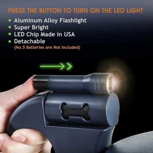 3m hundkoppel rullkoppel rullkoppel koppel dubbelkoppel 2 hundkoppel LED-ljus