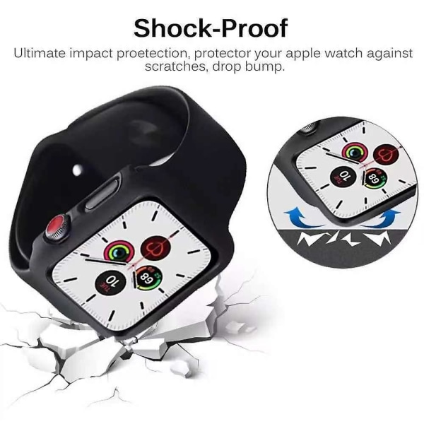 Case i härdat glas för Apple Watch Series 3, Series 2 och Series 1 42 mm skärmskydd, All-around Bumper Protective