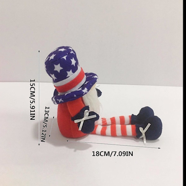 Patriotisk Tomte Plysch Presidentval Dekoration - Amerikansk Veterandags Gåva