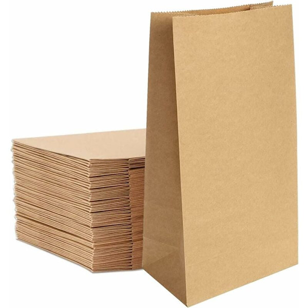 60 stk. Kraftposer Gaveposer 9x5,5x18cm Kraftposer Emballage Genbrugte Vintage Flade Bund Opbevaringsposer DIY Gaveposer til Jul/Bryllup - Bliv Rig