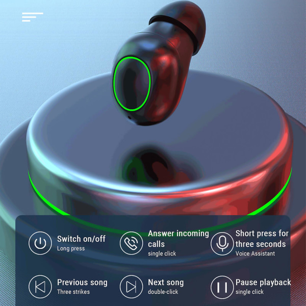 Binaurala in-ear Bluetooth-headset med binaurala långtidssamtal Bluetooth-headsetSvart