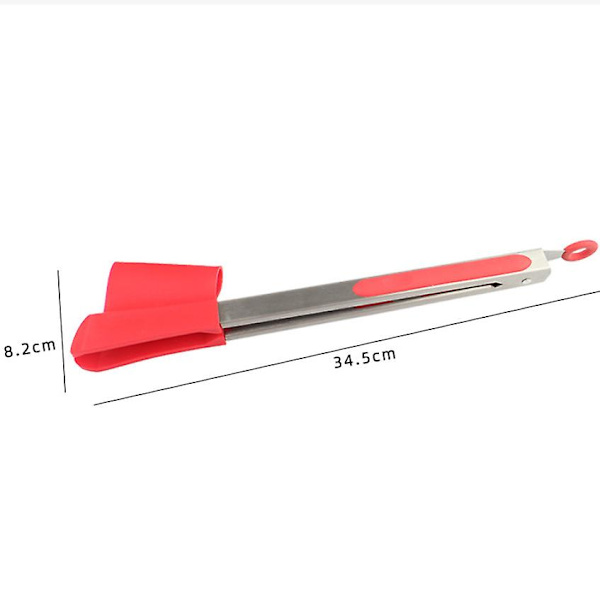 Köksspatel och klämmor Non-stick värmebeständig rostfritt stål ram silikonklämmor, Grön, 12 tum