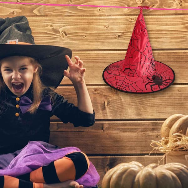 Halloweenhatt Häxhatt Dekorationshänge Röd