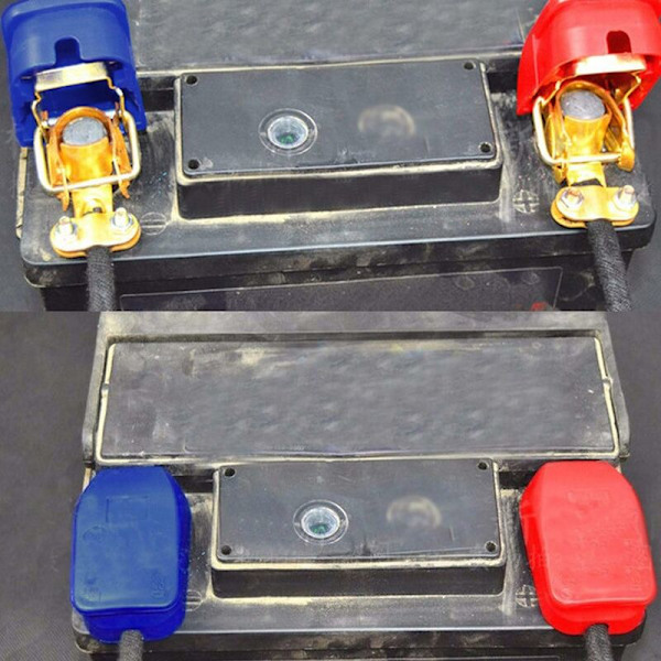 2 stk. bilbatteri-terminaler, hurtige batterifrigivelseskontakter