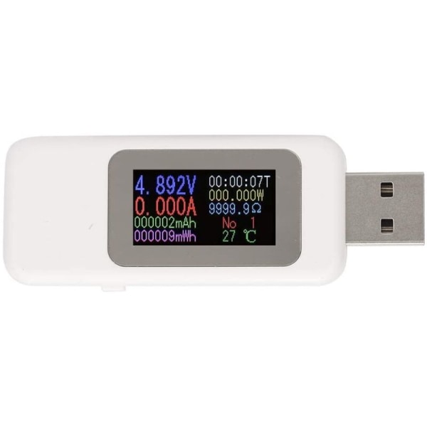 USB-testare Laddare Detektor Triumph LCD-display USB-testare Laddare Detektor Digital Voltmeter Ammeter Spänningsmätare DC4-30V(Vit)