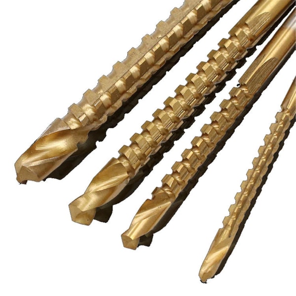 6-delad vridborr-set med hög hastighet, titanpläterad, 3-8 mm, räfflad borrverktyg Yo