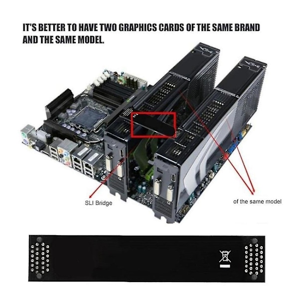 10 cm flexibel SLI-bryggkabel GPU-kabel VGA-interanslutningskontakt för Nvidia