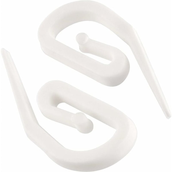 Valkoiset muoviset verhokoukut – 100 (28 x 12 mm) verhot/ikkuna/verhot