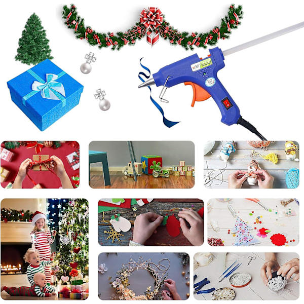 Said Hot Melt Glue Gun Hurtig Tape Switch Hjem Manuel Diy Børn-20w Cyan