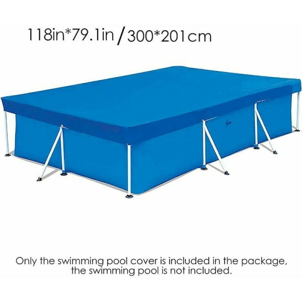PVC cover rektangulärt cover vattentätt och UV-beständigt rektangulärt rör pool för familjepool uppblåsbar 300x201cm