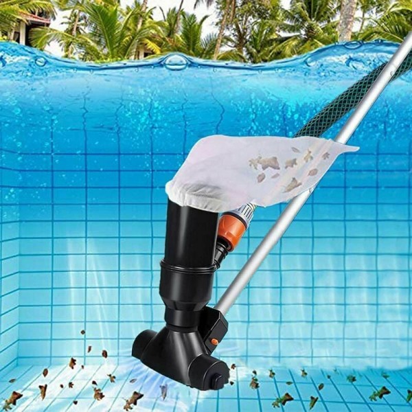 Bärbar pool dammsugare, undervattens dammsugare för badtunna med spa fontän svart