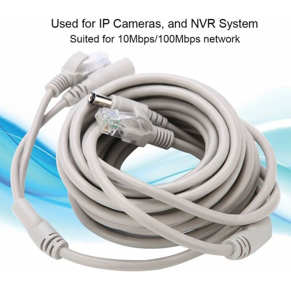 CCTV-kabel, 5M AHD videostrømkabel til CCTV-sikkerhedskameraovervågningssystem, 2,1 mm DC-strømstik