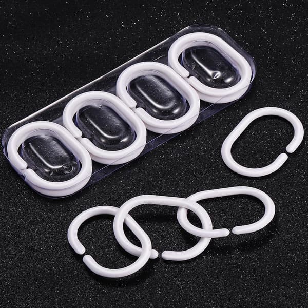 Badrumsplastgardinmontering Ring 46 X 29 mm (Vit) 24 st