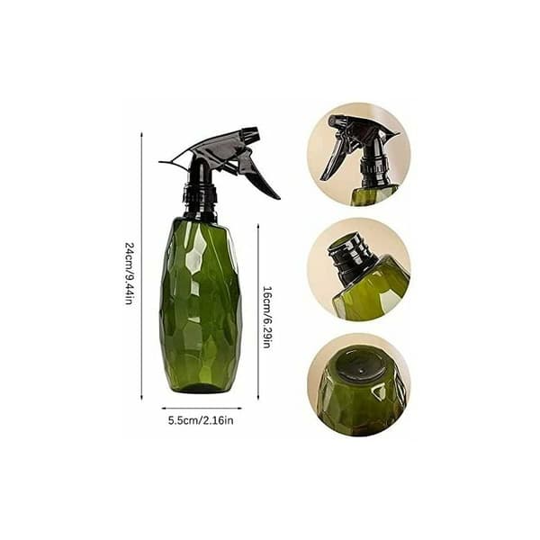 2-pack 500 ml tomma plastsprayflaskor för trädgård, inomhusväxter, blommor, hem, olivgrön + champagne guld