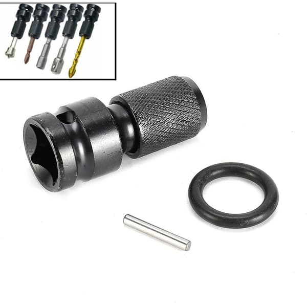 1 x Borpatronadapter-stikadapter Hex-skaft 1/2\" Driver til 1/4\" Hex-skaft Hammerbor til Slagboremaskine