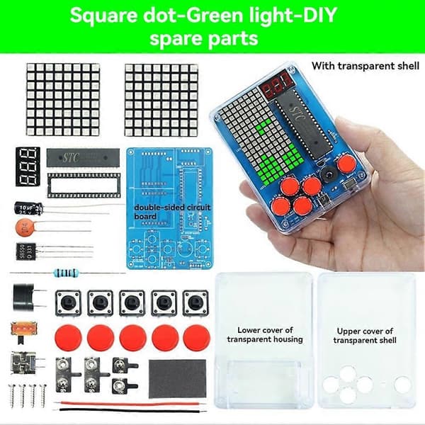 Mini Pixel-spelkonsol byggsats, retro klassisk spelkonsol, DIY elektronisk lödningssats, A