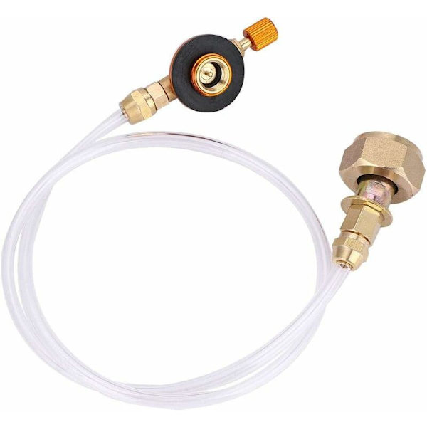 Adapter för påfyllning av gasbehållare, delikat koppar, hållbar, lätt, kompakt, campinggaspåfyllningsadapter, platt gastank för hemmagastank