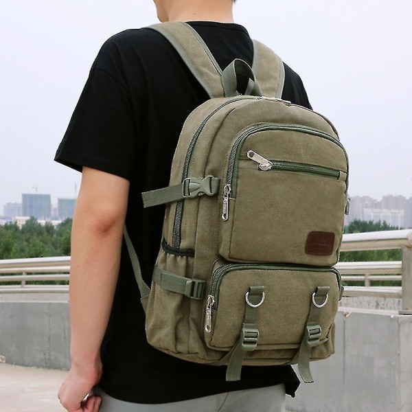 Retro rygsæk afslappet rygsæk mellemskoleelever skoletaske stor kapacitet udendørs rejsetaske