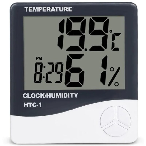Digital termometer hygrometer larm inomhus klocka temperatur hygrometer avläsning temperatur avläsningar Celsius Fahrenheit Retoo