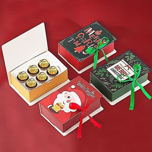 8-pack julfest-favoritkartonger, små presentförpackningar, godisjulpresentförpackningar