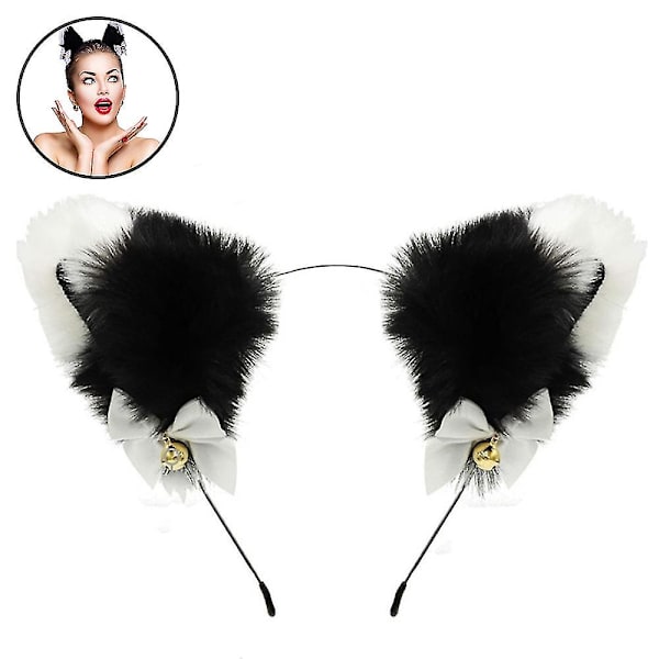 1 st Cat Ears Hårband Cosplay Flickor Kvinnor Söt Fest Hårkläder Vit