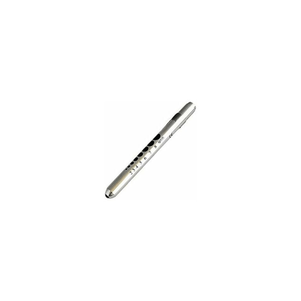 Återanvändbar Mini LED Ficklampa Penna för Hemma Utomhus Läkare Nödläge (Silver, 1 Styck)