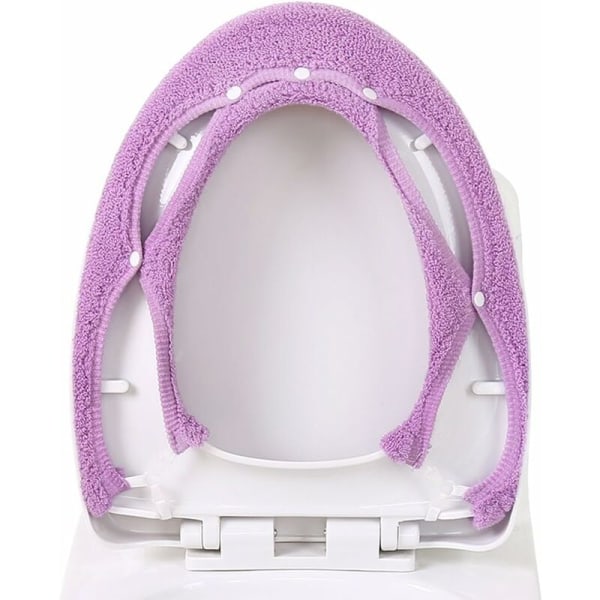Toalettsits Universal Toalettring Hög elastisk Avtagbar och tvättbar Ingen blekning Varm Cover Lila
