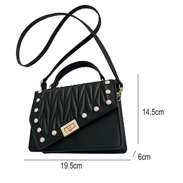Crossbody-väska - Axelväska, Fashion Chain Liten Fyrkantig Handväska, Kvällsklänning Handväska Svart