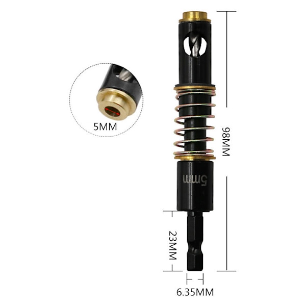 Gångjärnsborr 5mm 1/4 tum Set Självcenterguide Skarpa borrar，T-Audacity