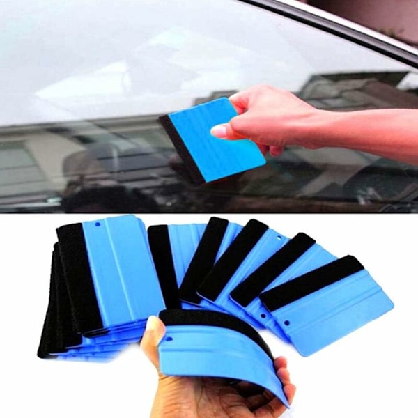 Squeegee Fiber Edge Bil Vinyl Wrap Squeegee Glas Decal Fönster Filtkant Skrapa Decal Verktyg 2pc Set T-Audace