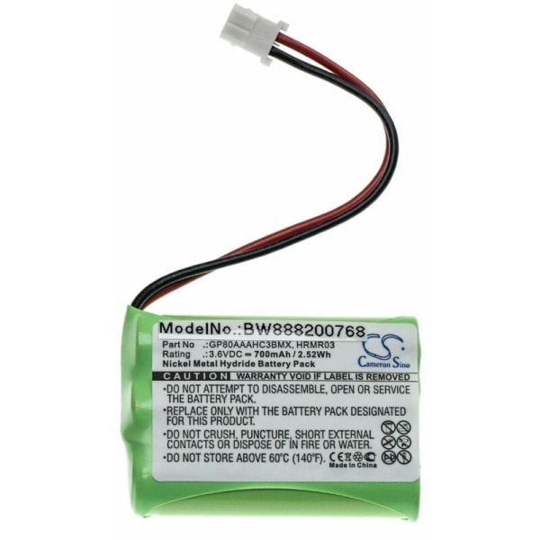 vhbw batteri är kompatibelt med Motorola MBP481, MBP482, MBP483 Babyphone Babytalker (700mAh, 3,6V, NiMH)