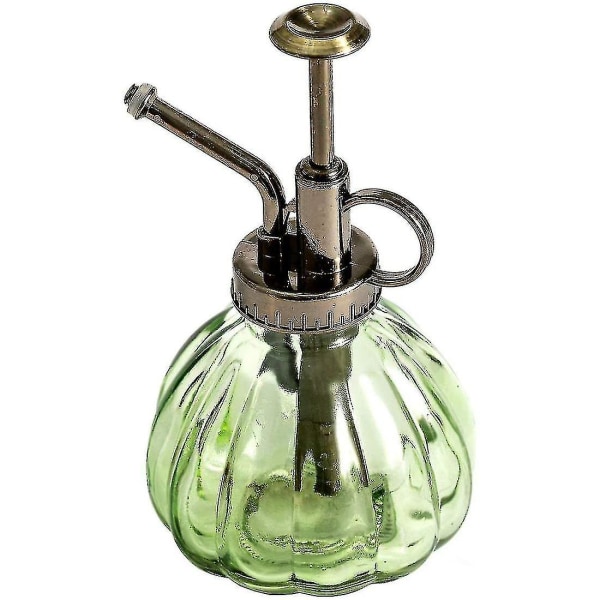 Glas-sprhflasche Pflanzene, 16 cm hög vintage-stil med brons-plast-topp-pump Enhands-spruta för inomhusbruk, växter, rengöring