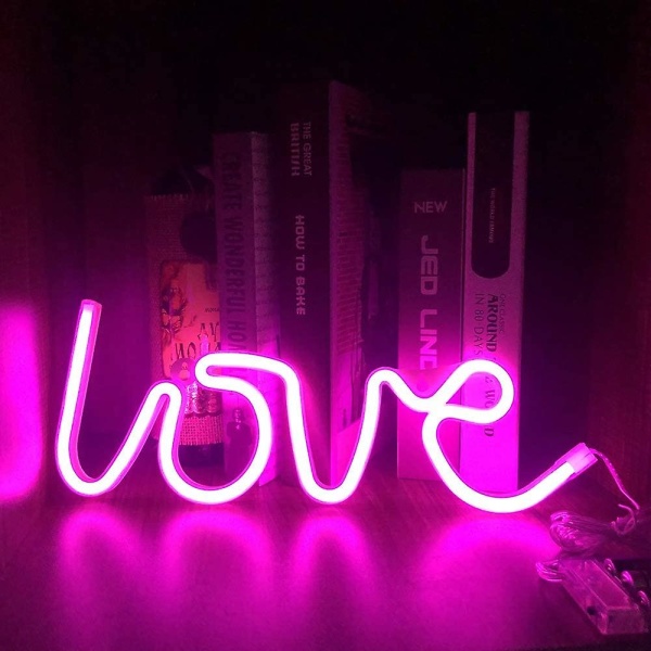 Kjærlighet Neonskilt Lys Led Kjærlighet Art Dorm Hjem Skilt Veggdekor Borddekor Til Valentinsgave