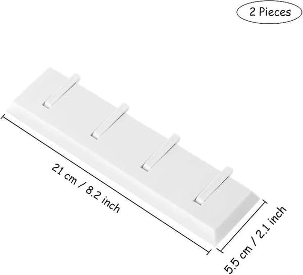 2-pack hopfällbara väggkrokar, väggmonterad klädhängare med 4 infällbara krokar (vit)