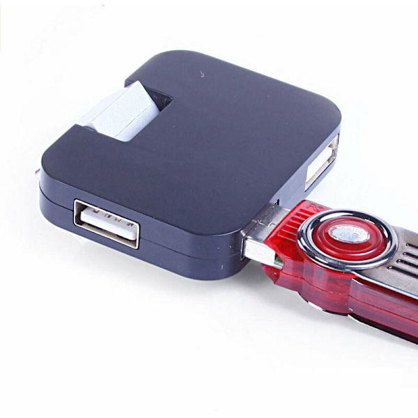 USB Hub 2.0 Roterbar USB til USB Splitter til Windows PS3, Xbox, Wii, PC, Mac, Bærbar, Mac Book, Tablet, Tablet (Sort)