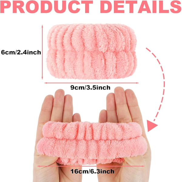 8 st Spa Handledsband Microfiber Handledsband Handledsband För Tvätta Ansiktet Absorberande Handledsband Handledsband För Kvinnor Flickor Förhindra Vätska