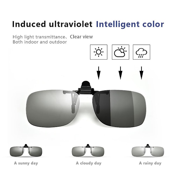 Polariserade clip-on solglasögon, 2-pack bländskydd dag- och nattseende glasögonlins, fällbara UV-skydd ramlösa glasögon för utomhusbruk, resor
