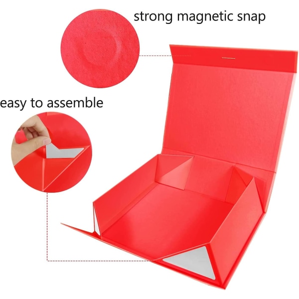 10,5" stor presentask med Acsergery magnetiskt lock och band för Acsergery  presenter (stor, röd) present c36e | Fyndiq
